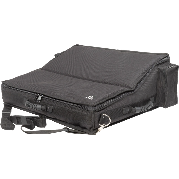 Professional custom fit bag front view, featuring durable 1500 Denier Cordura and exterior pockets for an Allen & Heath SQ 6 console by ALP Bags.