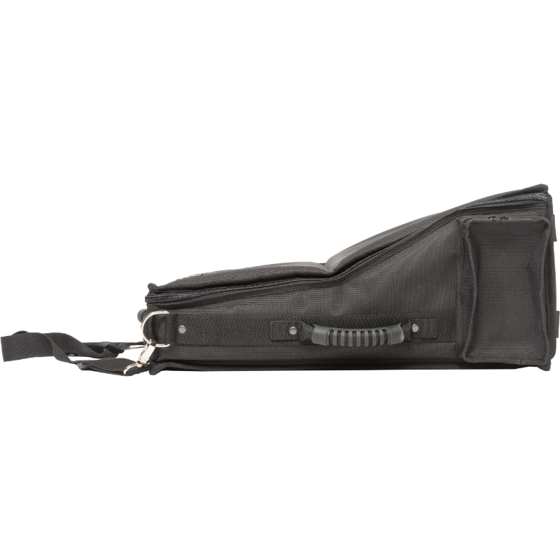 Professional custom fit bag side view, featuring durable 1500 Denier Cordura and exterior pockets for an Allen & Heath SQ 6 console by ALP Bags.