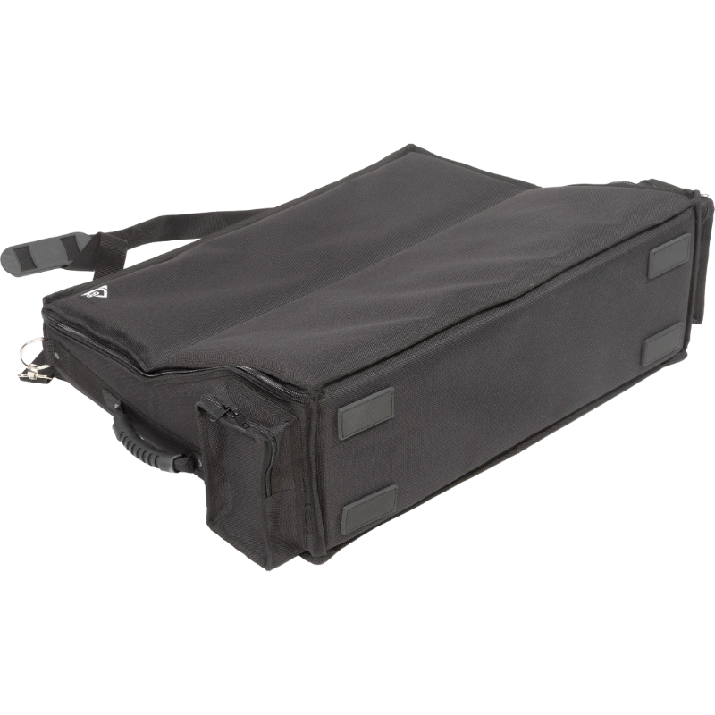 Professional equipment bag rear view, showcasing reinforced finishing borders and multiple handles by ALP.