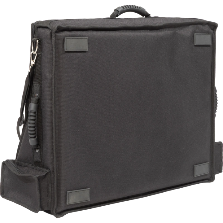 Professional equipment bag bottom view, showcasing reinforced finishing borders and multiple handles by ALP.