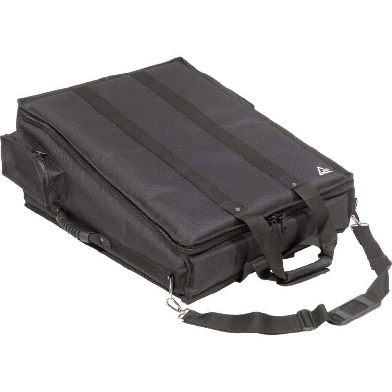 Professional custom fit bag front view, featuring durable 1500 Denier Cordura and exterior pockets for a Behringer WING Compact console by ALP Bags.