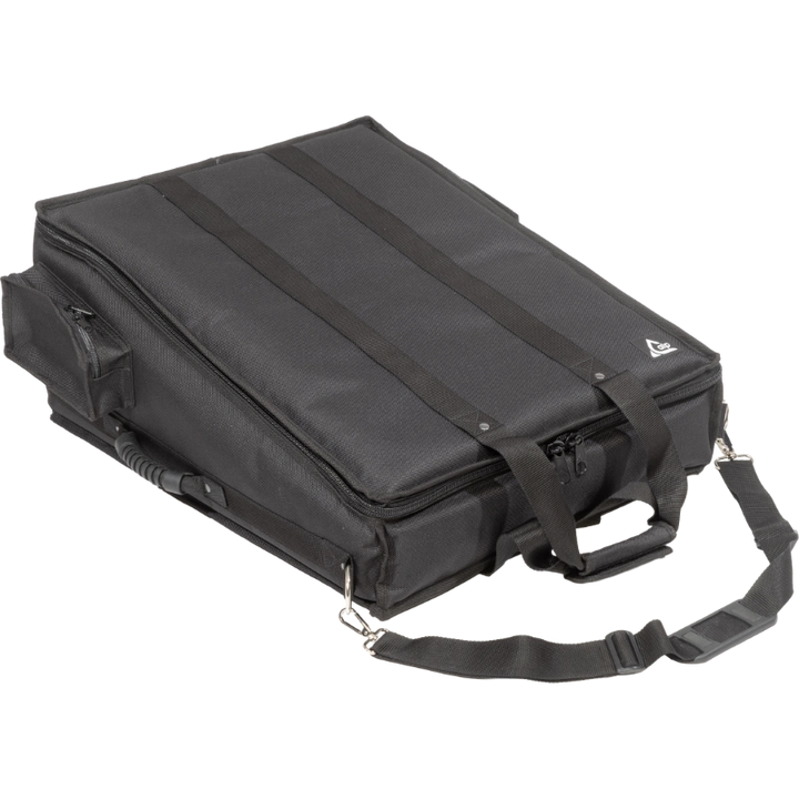 Professional custom fit bag front view, featuring durable 1500 Denier Cordura and exterior pockets for a Behringer WING Compact console by ALP Bags.