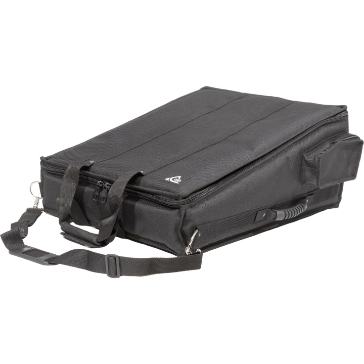 Professional custom fit bag front view, featuring durable 1500 Denier Cordura and exterior pockets for a Behringer WING Compact console by ALP Bags.
