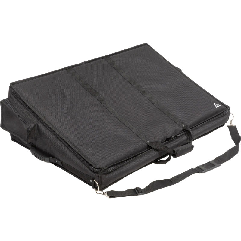Professional custom fit bag front view, featuring durable 1500 Denier Cordura and exterior pockets for a Behringer X32 console by ALP Bags
