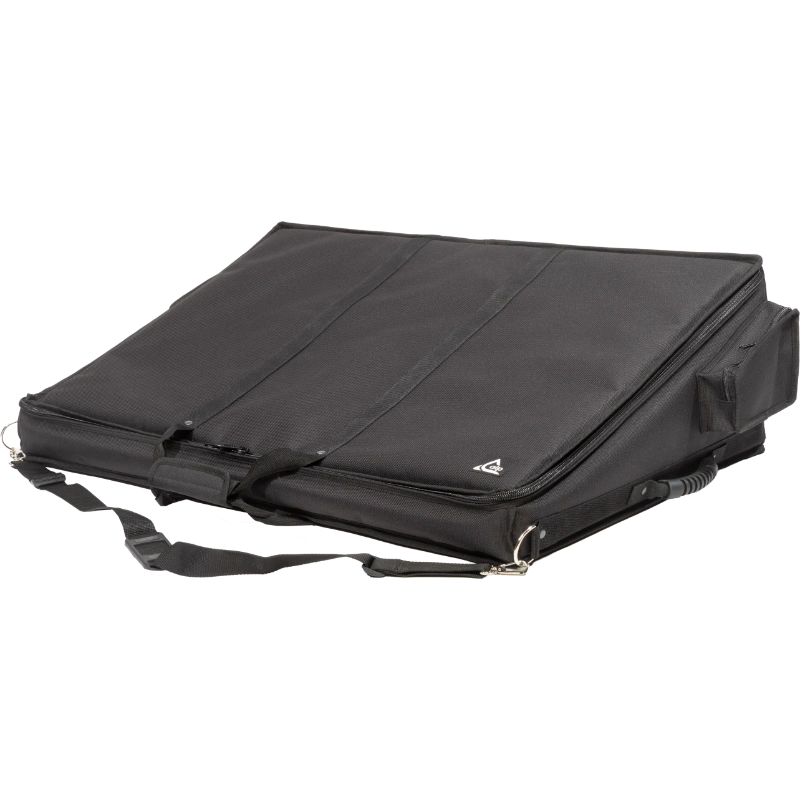 Professional custom fit bag front view, featuring durable 1500 Denier Cordura and exterior pockets for a Behringer X32 console by ALP Bags