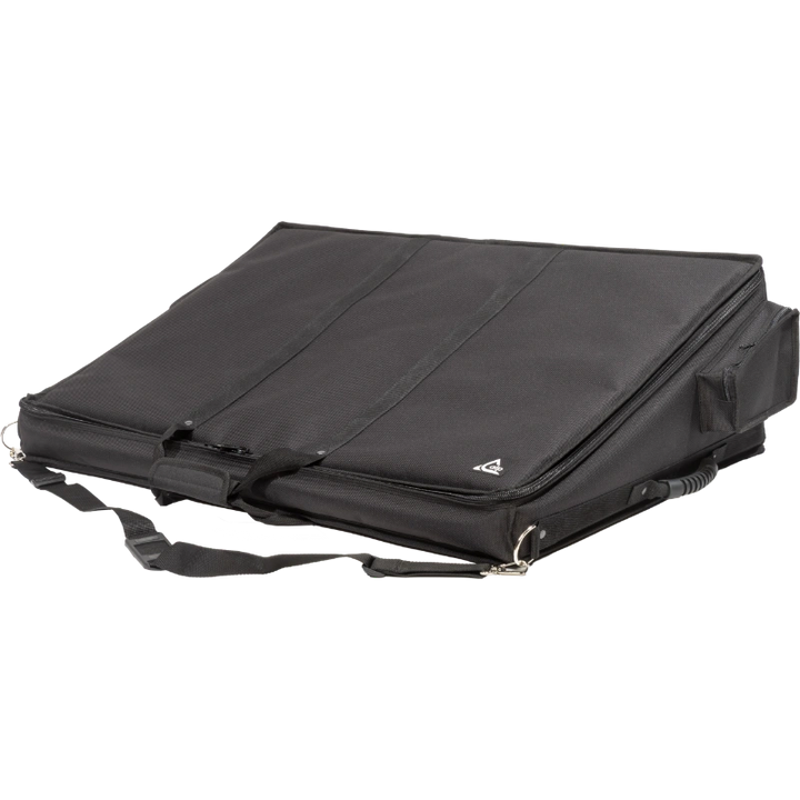 Professional custom fit bag front view, featuring durable 1500 Denier Cordura and exterior pockets for a Behringer X32 console by ALP Bags