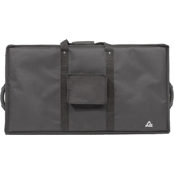 Professional custom fit cover front view, featuring durable 1500 Denier Cordura and an exterior pocket for a MA Lighting grandMA3 compact XT by ALP Covers