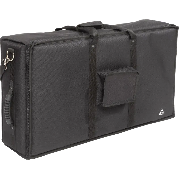 Professional custom fit cover front view, featuring durable 1500 Denier Cordura and an exterior pocket for a MA Lighting grandMA3 compact XT by ALP Covers