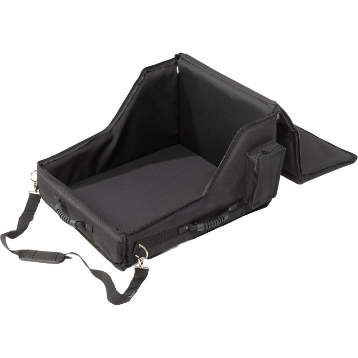 Interior view of the professional cover, highlighting the rigid Platex structure and secure fit for the digital mixing console