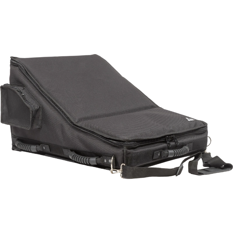 Professional custom fit bag front view, featuring durable 1500 Denier Cordura and exterior pockets for a DiGiCo Quantum 112 console by ALP Bags