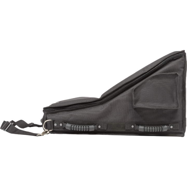 Professional custom fit bag side view, featuring durable 1500 Denier Cordura and exterior pockets for a DiGiCo Quantum 112 console by ALP Bags.
