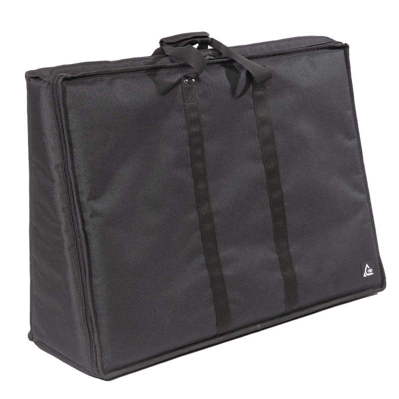 Front left perspective view of the heavy-duty transport bag for the Behringer Wing