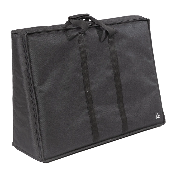 Front left perspective view of the heavy-duty transport bag for the Behringer Wing