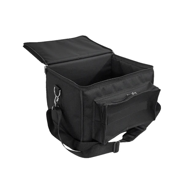 View of the open protective bag without the equipment, highlighting the 11mm foam padding and wide-mouth opening