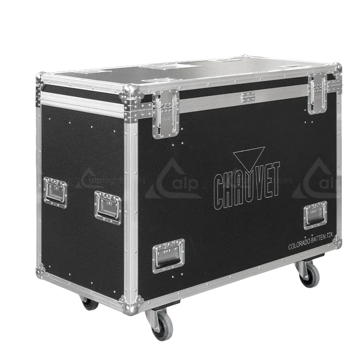 Professional flight case rear view, showcasing structural integrity and touring-grade finishing for Chauvet lighting by ALP Flight Cases.