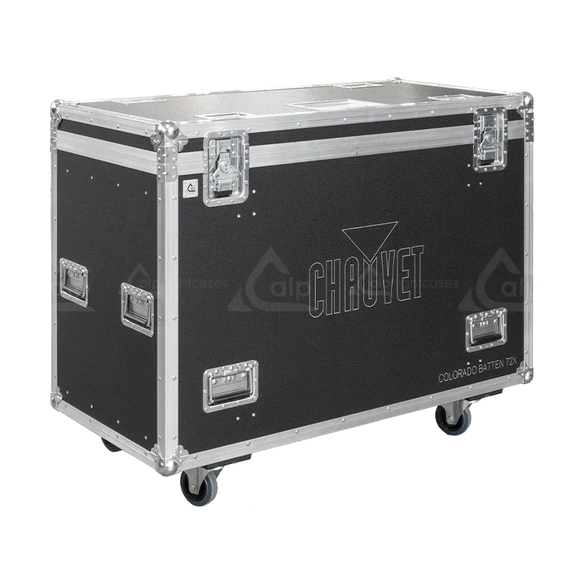 Professional flight case front view, featuring durable construction and high-quality hardware for 12x Chauvet Colorado Batten 72X by ALP Flight Cases.