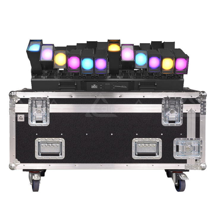 Isolated view of the Chauvet COLORado PXL Curve 12, highlighting the gear compatible with this professional flight case solution.