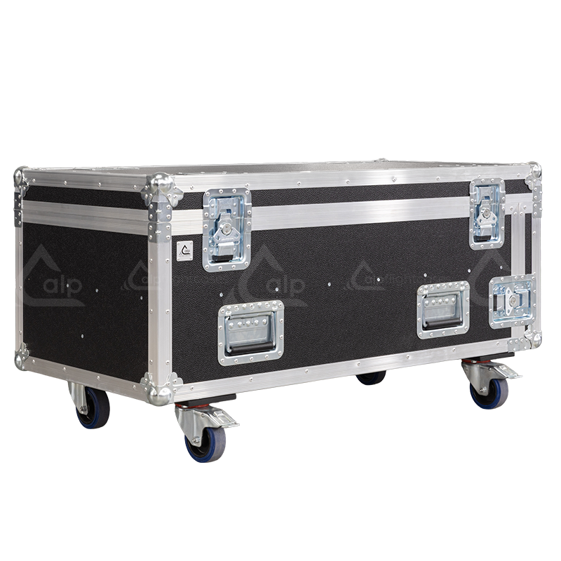 Professional flight case front view, featuring durable construction and high-quality hardware for 2x Chauvet COLORado PXL Curve 12 by ALP Flight Cases.