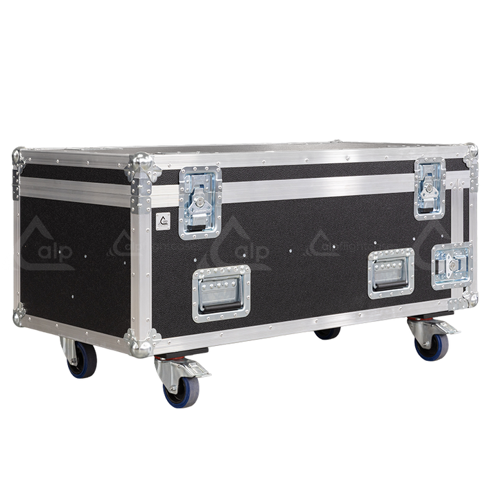 Professional flight case front view, featuring durable construction and high-quality hardware for 2x Chauvet COLORado PXL Curve 12 by ALP Flight Cases.