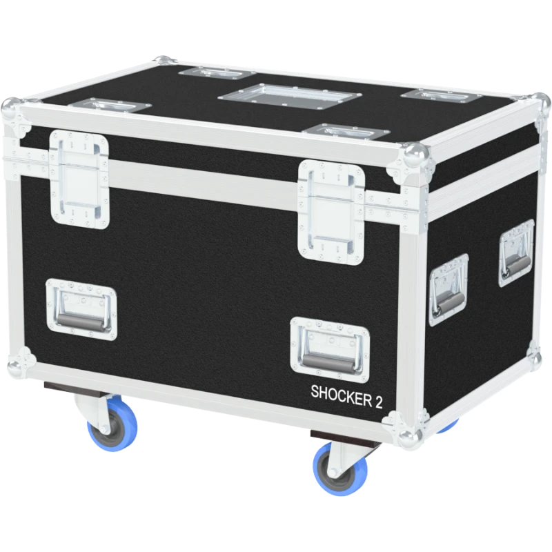 Professional flight case rear view, showcasing structural integrity and touring-grade finishing for Chauvet lighting by ALP Flight Cases.