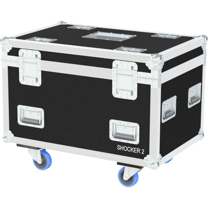 Professional flight case rear view, showcasing structural integrity and touring-grade finishing for Chauvet lighting by ALP Flight Cases.