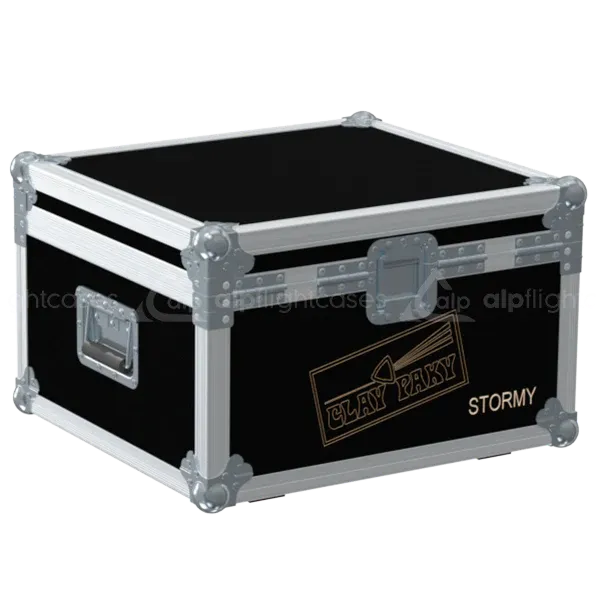 Professional flight case rear view, showcasing structural integrity for Clay Paky strobe lighting by ALP Flight Cases.