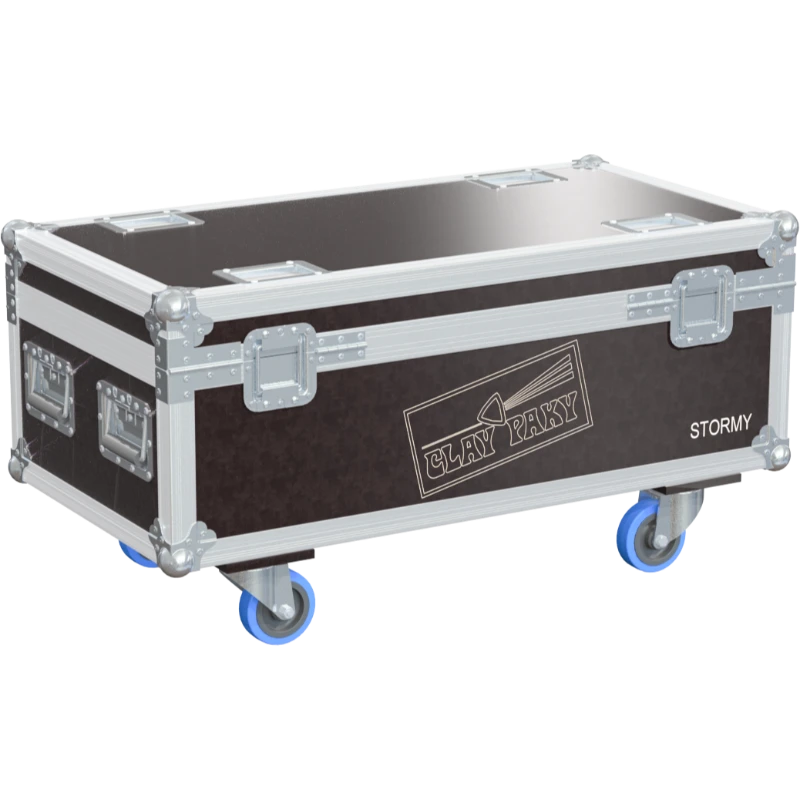 Professional flight case rear view, showcasing structural integrity and touring-grade finishing for Clay Paky strobe lighting by ALP Flight Cases.