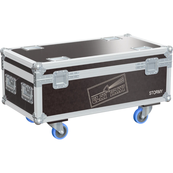 Professional flight case rear view, showcasing structural integrity and touring-grade finishing for Clay Paky strobe lighting by ALP Flight Cases.