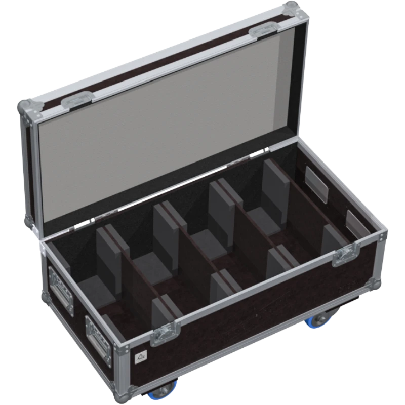Empty interior view of the professional flight case, highlighting the precision-engineered compartment for strobe housing.