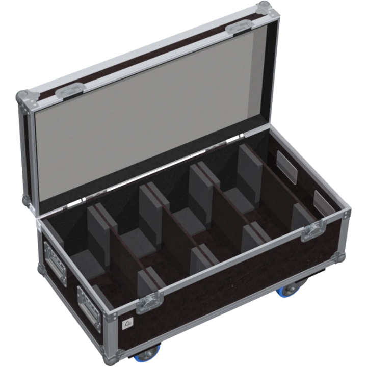 Empty interior view of the professional flight case, highlighting the precision-engineered compartment for strobe housing.