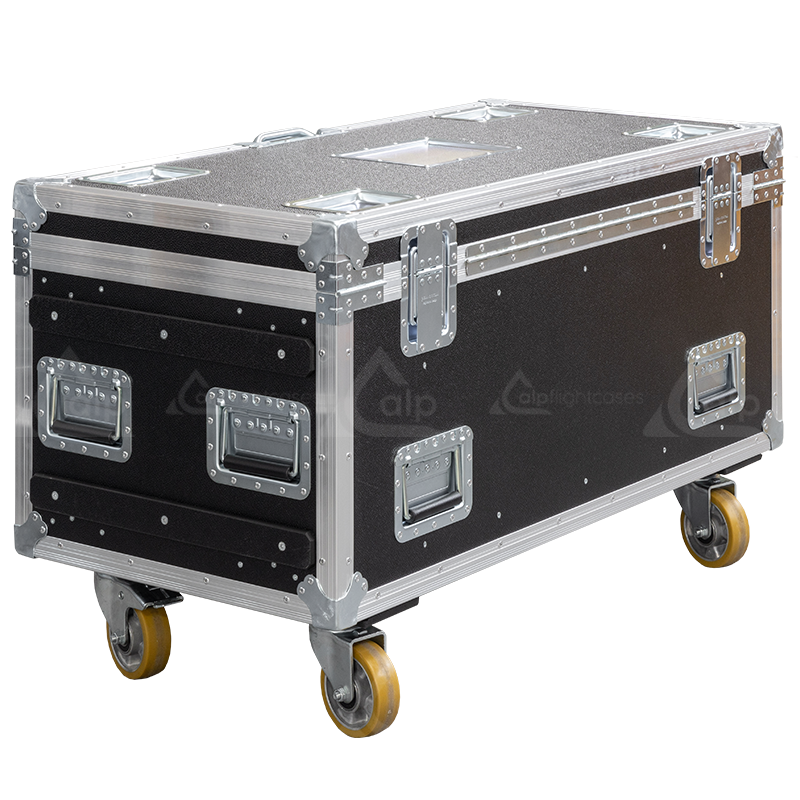 Professional flight case rear view, showcasing structural integrity and touring-grade finishing for CM Lodestar motors by ALP Flight Cases.