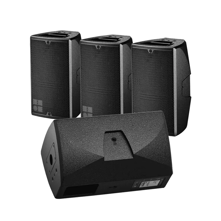 Set of four d&b audiotechnik E8 speakers and four Z5350 flying brackets professional audio gear