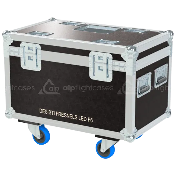 Professional flight case rear view, showcasing structural integrity and touring-grade finishing for Desisti lighting by ALP Flight Cases.