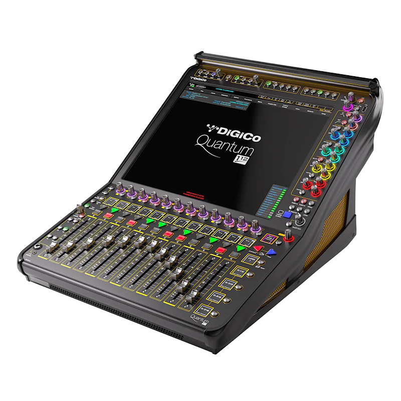 Standalone view of the DiGiCo Quantum 112 digital mixing console, representing the professional audio equipment protected by ALP Bags.