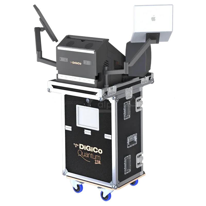DiGiCo Quantum 112 Series III Case with Wheels flight case lateral side view back