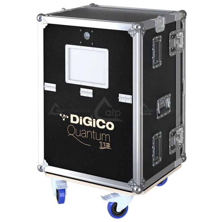DiGiCo Quantum 112 Series III Case with Wheels closed flight case lateral side view
