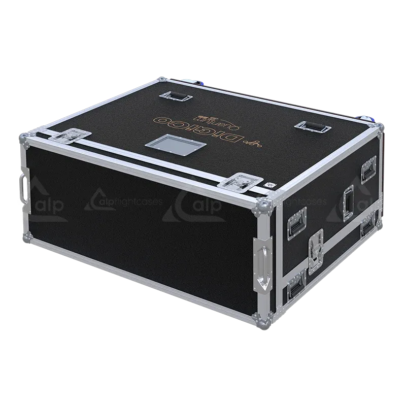 DiGiCo Quantum 225 Series IV Case with Wheels top lateral side view flight case