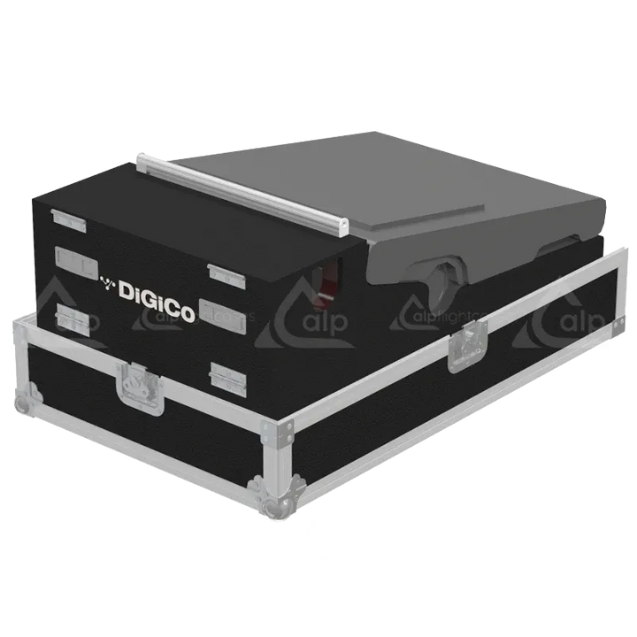 DiGiCo SD11 Series III Case with LED and Wheels lateral back view closed