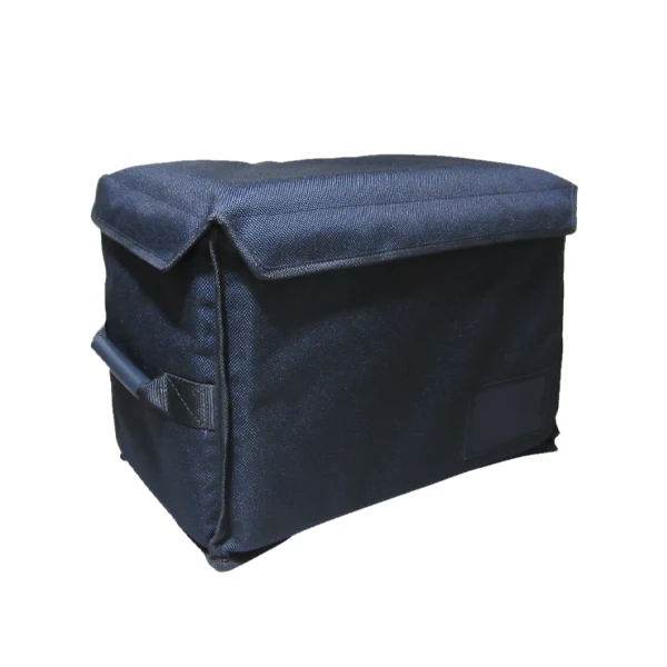 Professional custom fit bag front view, featuring durable 1500 Denier Cordura for a DJ Power H-2VSD Smoke Machine by ALP Bags.