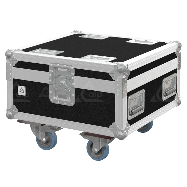 Professional flight case front view, featuring durable construction and high-quality hardware for 2x Elation DTW Blinder 350 IP by ALP Flight Cases.
