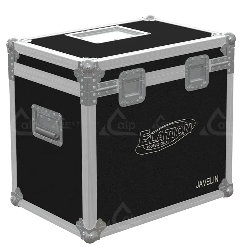 Professional flight case rear view, showcasing structural integrity and touring-grade finishing for Elation lighting by ALP Flight Cases.