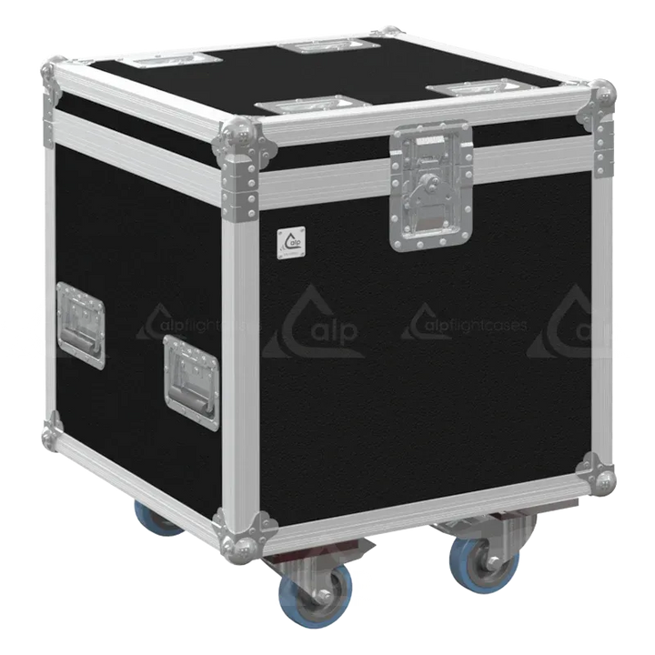 Professional flight case front view, featuring durable construction and high-quality hardware for 2x Elation KL Fresnel 6 by ALP Flight Cases