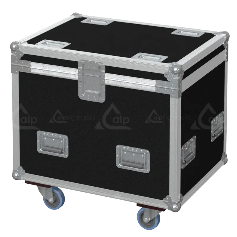Professional flight case rear view, showcasing structural integrity and touring-grade finishing for Elation lighting by ALP Flight Cases