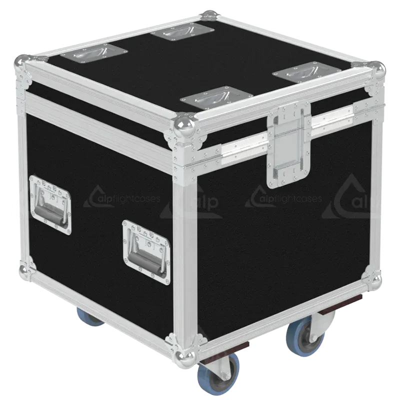 Professional flight case rear view, showcasing structural integrity and touring-grade finishing for Elation lighting by ALP Flight Cases