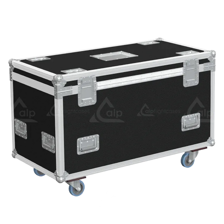 Professional flight case rear view, showcasing structural integrity and touring-grade finishing for Elation lighting by ALP Flight Cases.