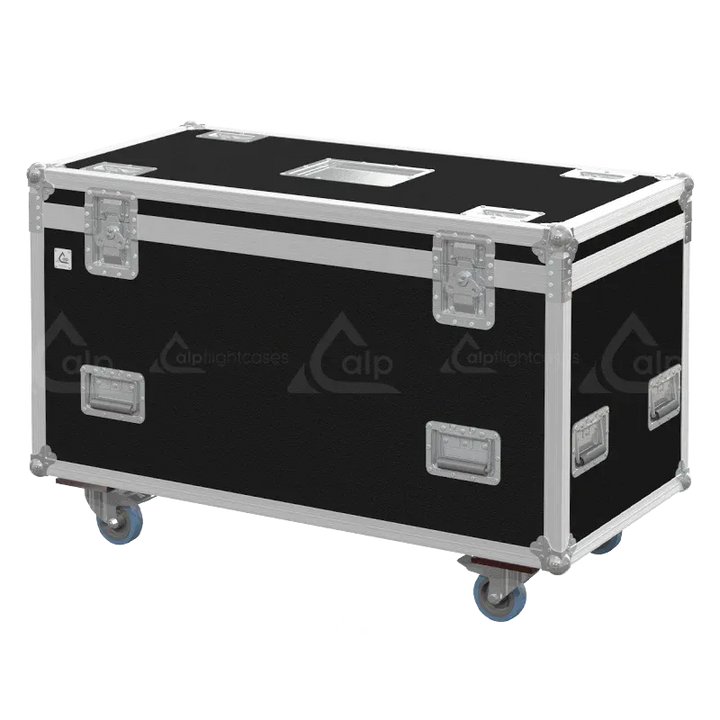 Professional flight case front view, featuring durable construction and high-quality hardware for 2x Elation KL Panel XL by ALP Flight Cases