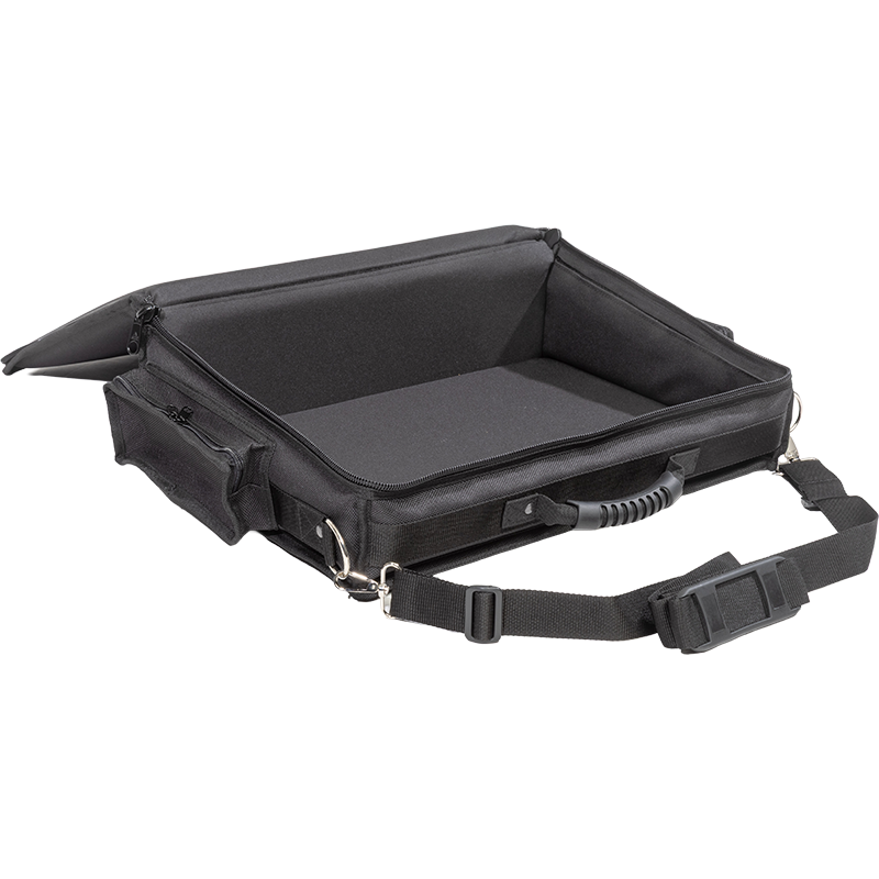 Interior view of the professional bag, highlighting the 11mm foam structure and secure fit for the lighting console