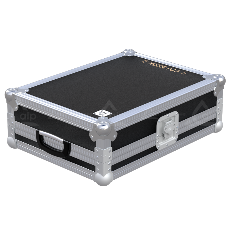 Front view of the professional touring flight case for 1x AlphaTheta CDJ-3000 multi-player by ALP Flight Cases