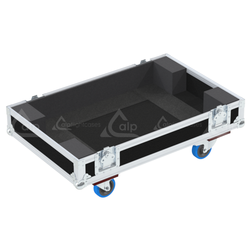 Empty interior of the flight case for 1x NEXO MSUB15 showing precision CNC-cut foam and reinforced base