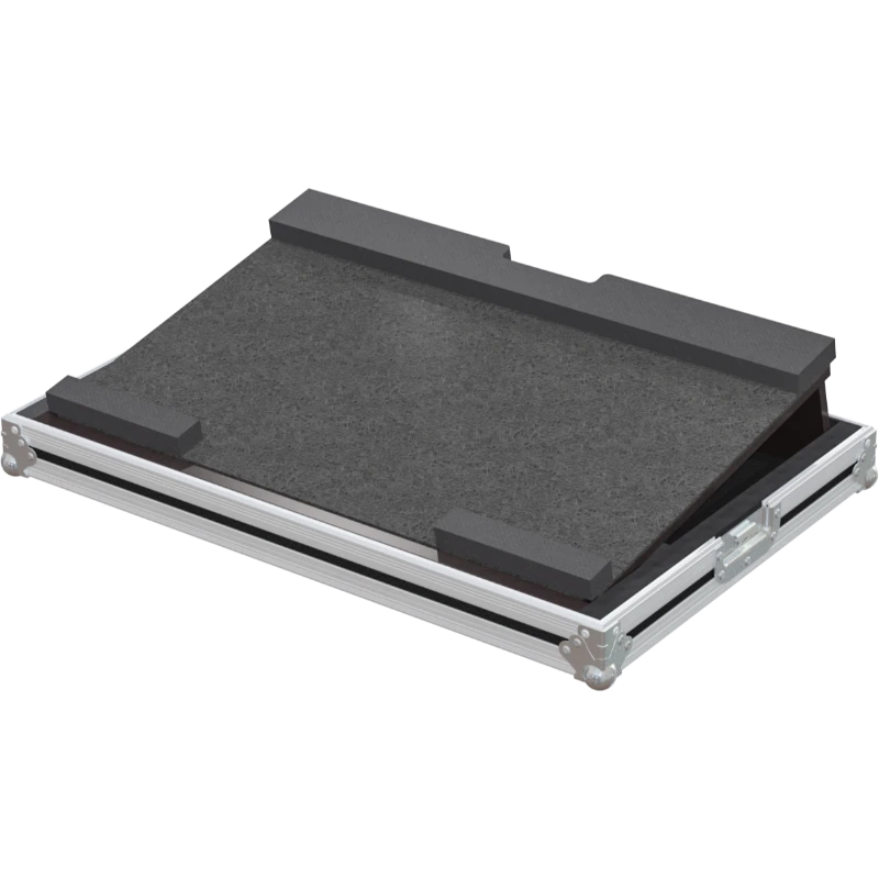 Empty interior of the flight case for Numark Mixstream Pro showing precision CNC-cut foam for screen and jog wheel protection